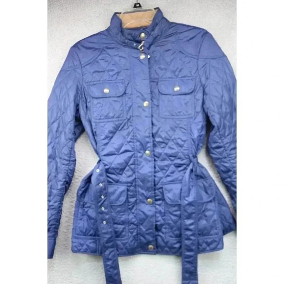 Banana Republic Full Zip Women's Quilted Utility Jacket-Medium-Belted-Pockets - Picture 1 of 15